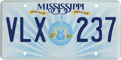 MS license plate VLX237