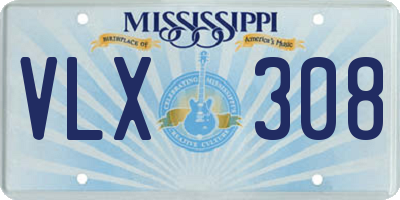 MS license plate VLX308