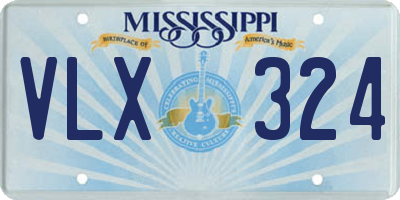 MS license plate VLX324