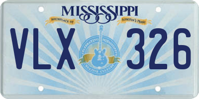 MS license plate VLX326