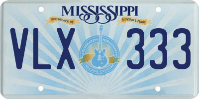 MS license plate VLX333