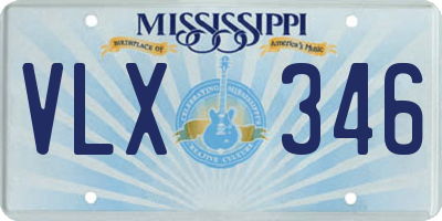 MS license plate VLX346
