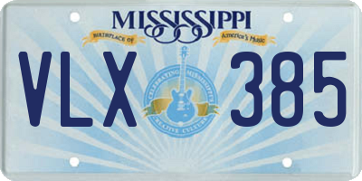 MS license plate VLX385