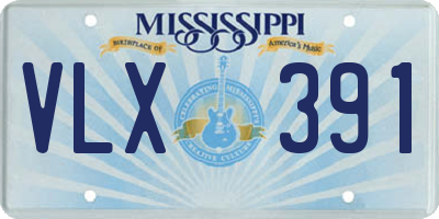 MS license plate VLX391
