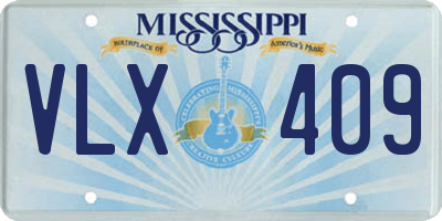 MS license plate VLX409
