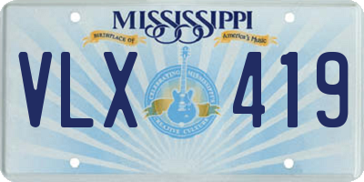 MS license plate VLX419