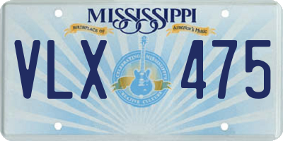 MS license plate VLX475
