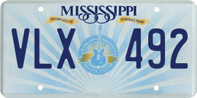 MS license plate VLX492