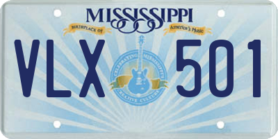 MS license plate VLX501