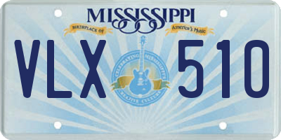 MS license plate VLX510
