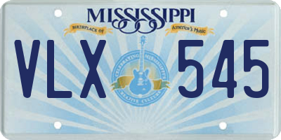 MS license plate VLX545