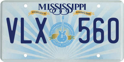 MS license plate VLX560