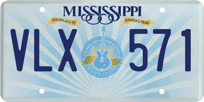 MS license plate VLX571