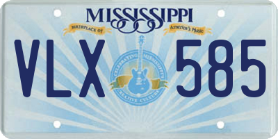 MS license plate VLX585