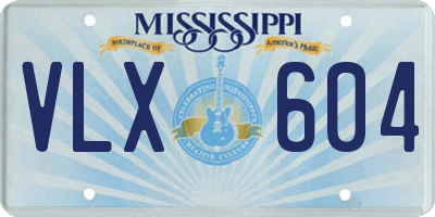 MS license plate VLX604