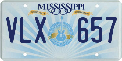 MS license plate VLX657