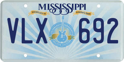 MS license plate VLX692