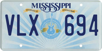 MS license plate VLX694