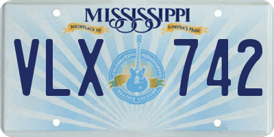 MS license plate VLX742