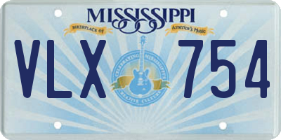 MS license plate VLX754