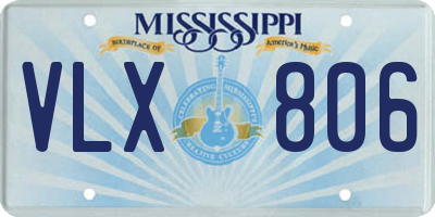 MS license plate VLX806