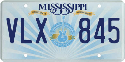 MS license plate VLX845