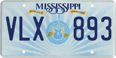 MS license plate VLX893