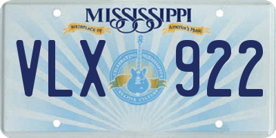 MS license plate VLX922