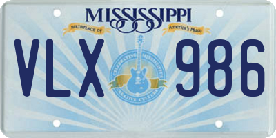 MS license plate VLX986