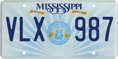 MS license plate VLX987