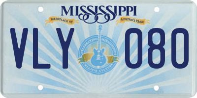 MS license plate VLY080