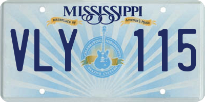 MS license plate VLY115