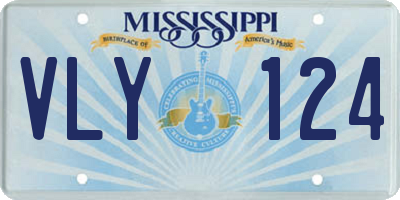 MS license plate VLY124