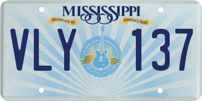 MS license plate VLY137
