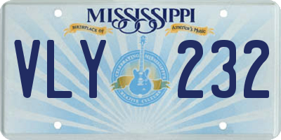 MS license plate VLY232