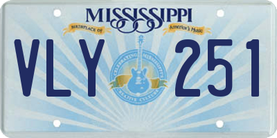 MS license plate VLY251