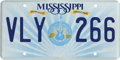 MS license plate VLY266