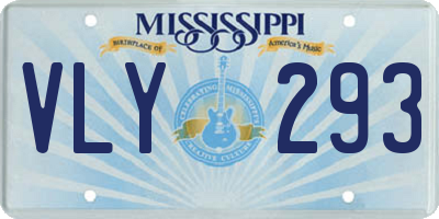MS license plate VLY293