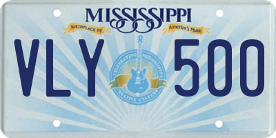 MS license plate VLY500