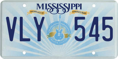 MS license plate VLY545