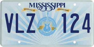 MS license plate VLZ124