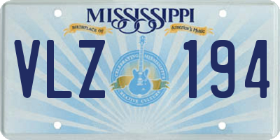 MS license plate VLZ194