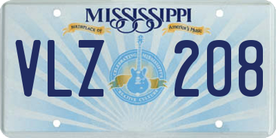 MS license plate VLZ208