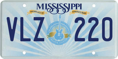 MS license plate VLZ220