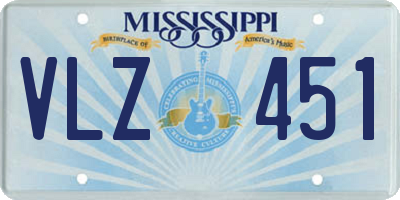 MS license plate VLZ451