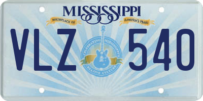 MS license plate VLZ540