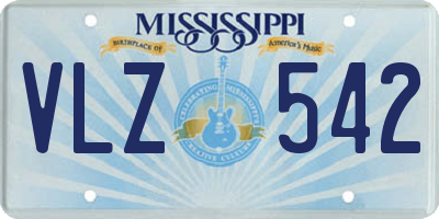 MS license plate VLZ542