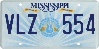 MS license plate VLZ554