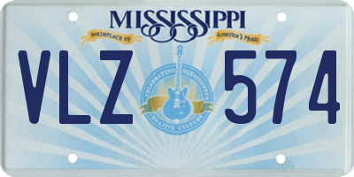 MS license plate VLZ574