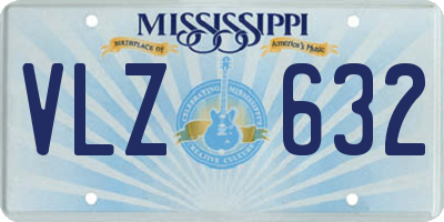 MS license plate VLZ632